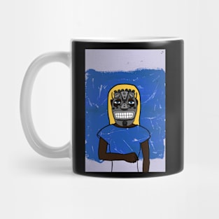 Starbucks - African Female Character with Blue Eyes and Expressionist Background Mug